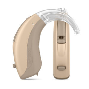 Widex-EVOKE-FM-Double-Tan-silk-Autumn-beige-With-hook-Hearing-aid-With-shadow